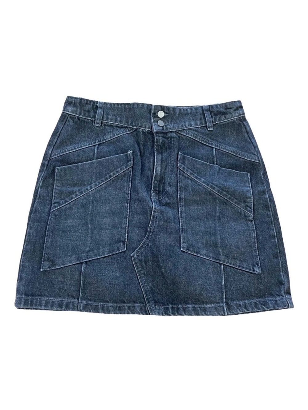 ba&sh Black Denim Pocket Mini Skirt